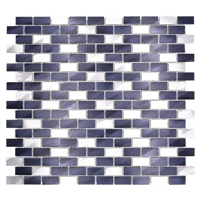 Mosaikfliese Brick XAM A431 (30,6 x 32,4 cm, Schwarz, Matt)