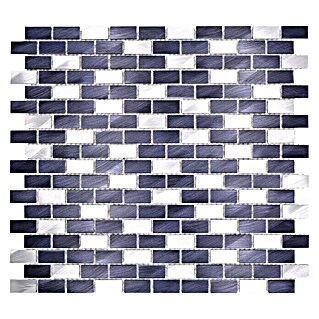 Mosaikfliese Brick XAM A431 (30,6 x 32,4 cm, Schwarz, Matt)
