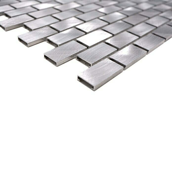 Mosaikfliese Brick XAM A411 (30,6 x 32,4 cm, Silber, Matt)