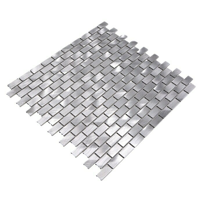 Mosaikfliese Brick XAM A411 (30,6 x 32,4 cm, Silber, Matt)