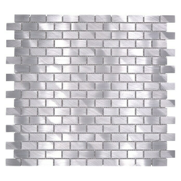 Mosaikfliese Brick XAM A41130,6 x 32,4 cm, Silber, Matt Top View