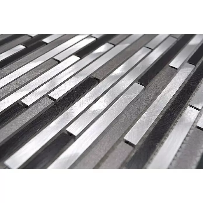 Mosaikfliese Brick XAM A881 - 29,8 x 31,8 cm, Grau, Matt - Detailaufnahme