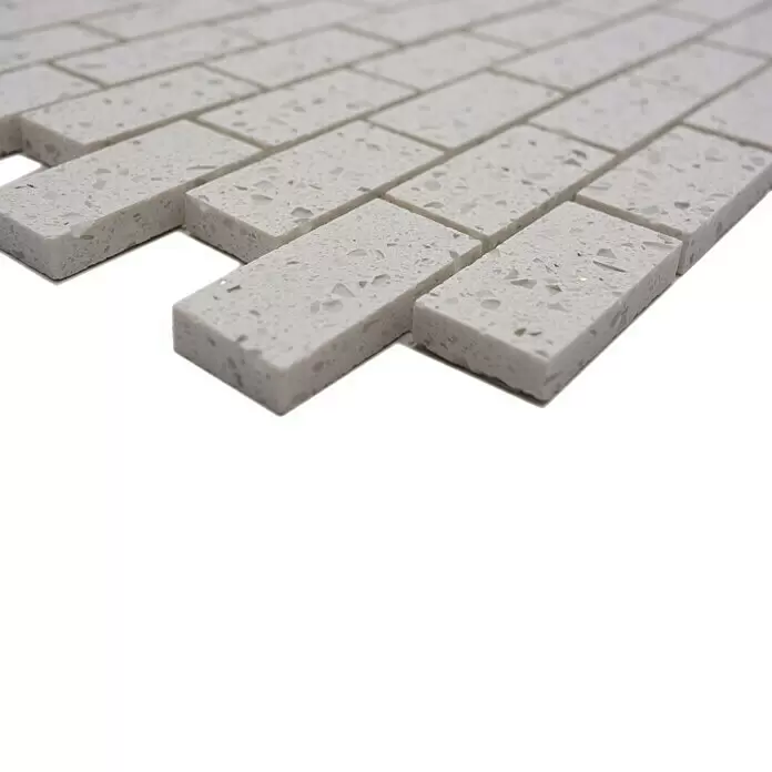 Mosaikfliese Brick Artifical XCM ASMB1 - 30 x 30 cm, Weiß, Glänzend - Detailaufnahme
