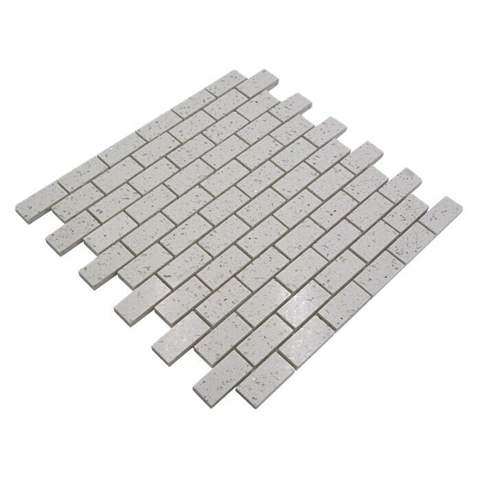 Mosaikfliese Brick Artifical XCM ASMB1 (32,5 x 30 cm, Weiß, Poliert)