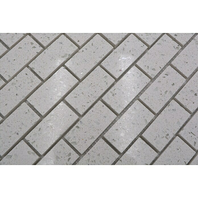 Mosaikfliese Brick Artifical XCM ASMB1 (32,5 x 30 cm, Weiß, Poliert)