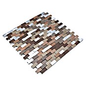 Mosaikfliese Brick 3D Mix XAM A562 (30,1 x 30,4 cm, Silber/Kupfer, Matt)
