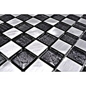 Mosaikfliese Crystal Mix XAM A851 (32,7 x 30,2 cm, Schwarz/Silber, Matt)