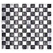 Mosaikfliese Crystal Mix XAM A851 (32,7 x 30,2 cm, Schwarz/Silber, Matt)