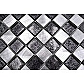 Mosaikfliese Crystal Mix XAM A851 (32,7 x 30,2 cm, Schwarz/Silber, Matt)