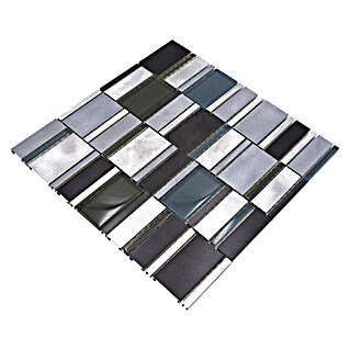 Mozaik pločica Crystal Mix XAM A821 (30,1 x 30,1 cm, Aluminij-kristal-plava, Mat)