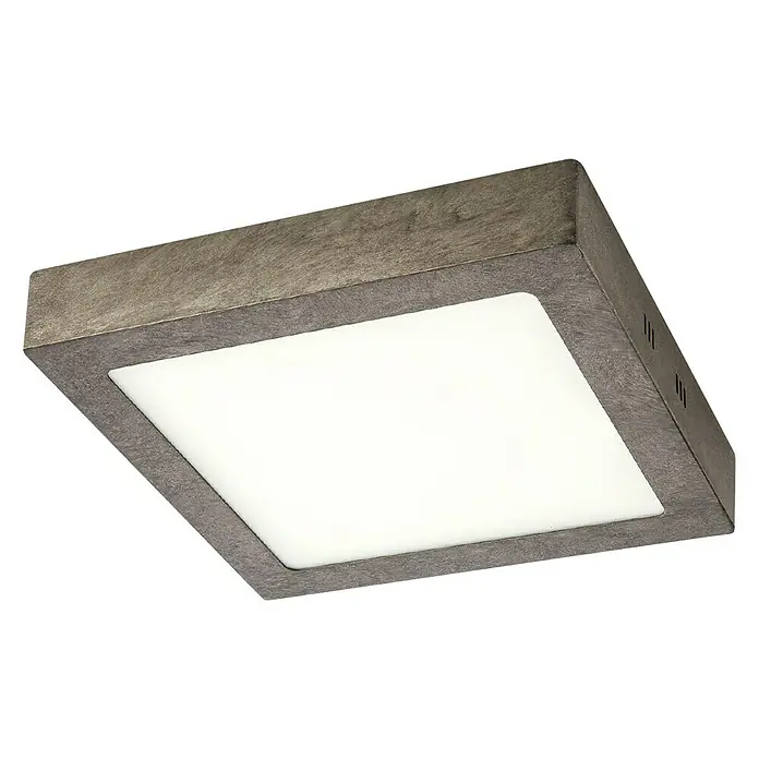 Home Sweet Home LED-Deckenleuchte Ska - 15 W, L x B x H: 22,5 x 22,5 x 4 cm, Burned Metall, Warmweiß - Graue LED-Deckenleuchte mit quadratischem Design für eine stilvolle und energieeffiziente Beleuchtung in jedem Raum.