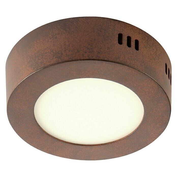 Home Sweet Home LED-Deckenleuchte rund Ska (6 W, Ø x H: 120 mm x 4 cm, Rost, Warmweiß) | BAUHAUS