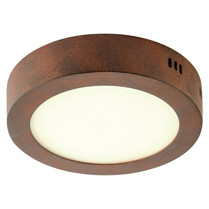 Home Sweet Home LED-Deckenleuchte rund Ska (12 W, Ø x H: 170 mm x 4 cm, Rost, Warmweiß) | BAUHAUS