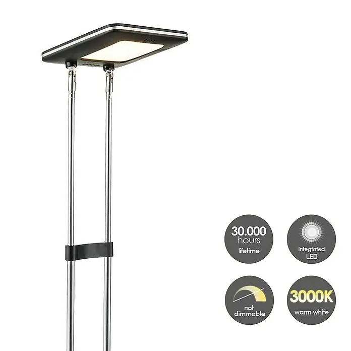LED-Tischleuchte Check - 2,5 W, L x B x H: 10,5 x 10,5 x 31,5 cm, Schwarz, Warmweiß - Elegante Stehleuchte mit LED-Technologie. Die moderne Lampe bietet warmweißes Licht (3000K) und eine lange Lebensdauer von 30.000 Stunden.