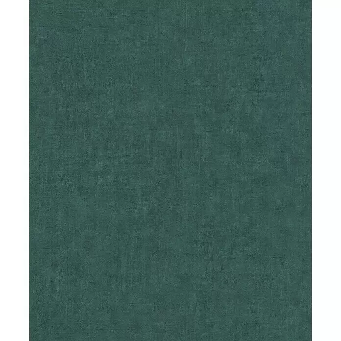 Rasch Factory 4 Vliestapete - Blau/Grün, Uni, 10,05 x 0,53 m - Dunkeltürkise Stofftextur mit leicht unregelmäßiger, matter Oberfläche.
