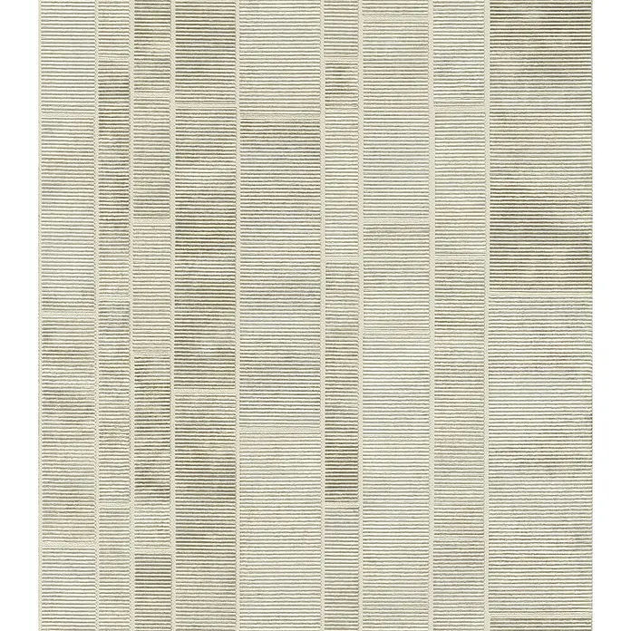 Rasch Factory 4 Vliestapete Fliesen - Creme, Fliesenoptik, 10,05 x 0,53 m - Beige Teppich mit abstraktem, linearem Muster. Das Design erzeugt einen subtilen, strukturierten Effekt und eine moderne Ästhetik im Raum.