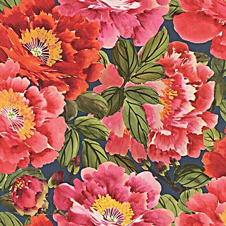 Rasch Kimono Vliestapete Blumen (Pink, Floral, 10,05 x 0,53 m)