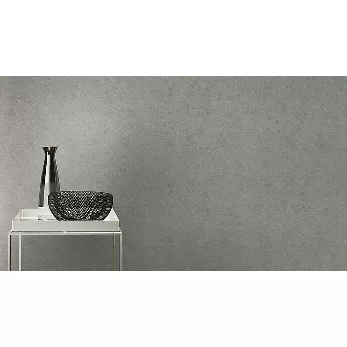 Rasch Kimono Vliestapete - Grau, Uni, 10,05 x 0,53 m - Stimmungsaufnahme