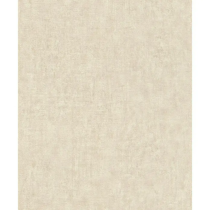 Rasch Factory 4 Vliestapete - Hellbraun, Uni, 10,05 x 0,53 m - Detailaufnahme einer beigen Tapete mit feiner Textur, die eine warme und einladende Atmosphäre schafft.