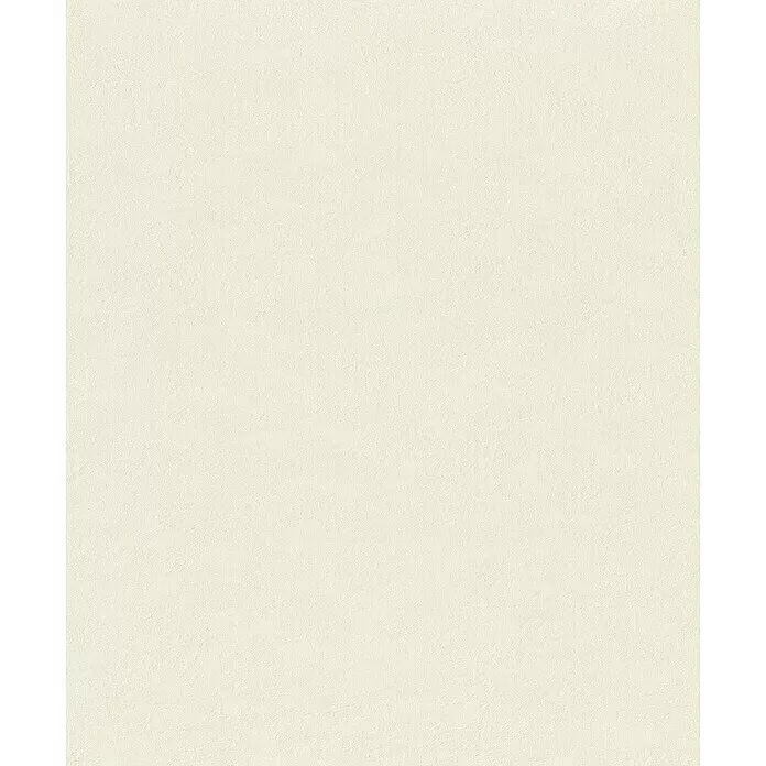 Rasch Saphira Vliestapete I - Weiß, Uni, 10,05 x 0,53 m - Helle beige, fein strukturierte Oberfläche.