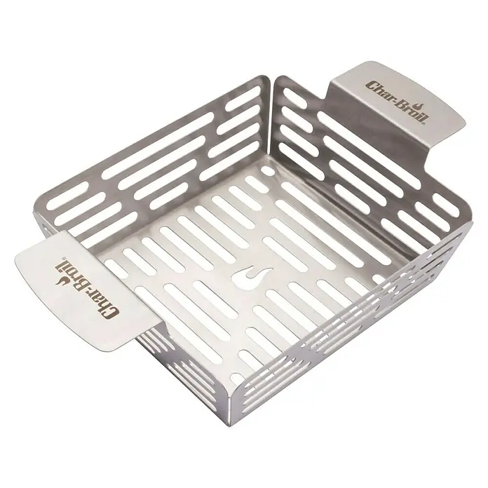 Char-Broil Grillkorb Grill+ - Edelstahl, L x B x H: 16,3 x 24,9 x 5,5 cm - Char-Broil Grillkorb aus Edelstahl, ideal zum Grillen von Gemüse oder kleinen Fleischstücken, mit praktischen Griffen für einfache Handhabung.