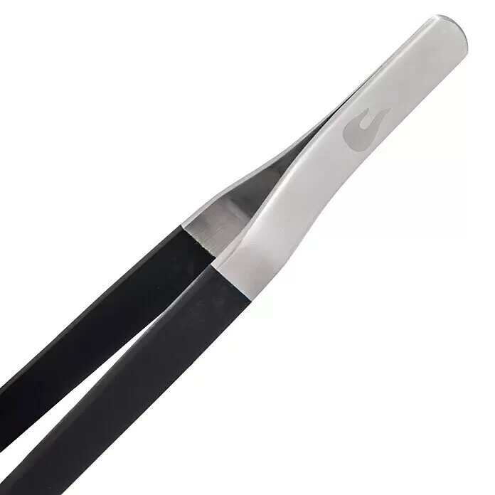 Char-Broil Grillbesteck - Länge: 36,5 cm - Edelstahlzange mit schwarzen Griffen und Flammenlogo.