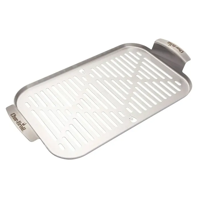 Char-Broil Grillpfanne Grill+ - L x B: 42 x 22 cm, Höhe: 4 cm - Char-Broil Grillpfanne aus Edelstahl, perfekt für Gemüse und kleinere Speisen, mit praktischen Griffen für einfache Handhabung.