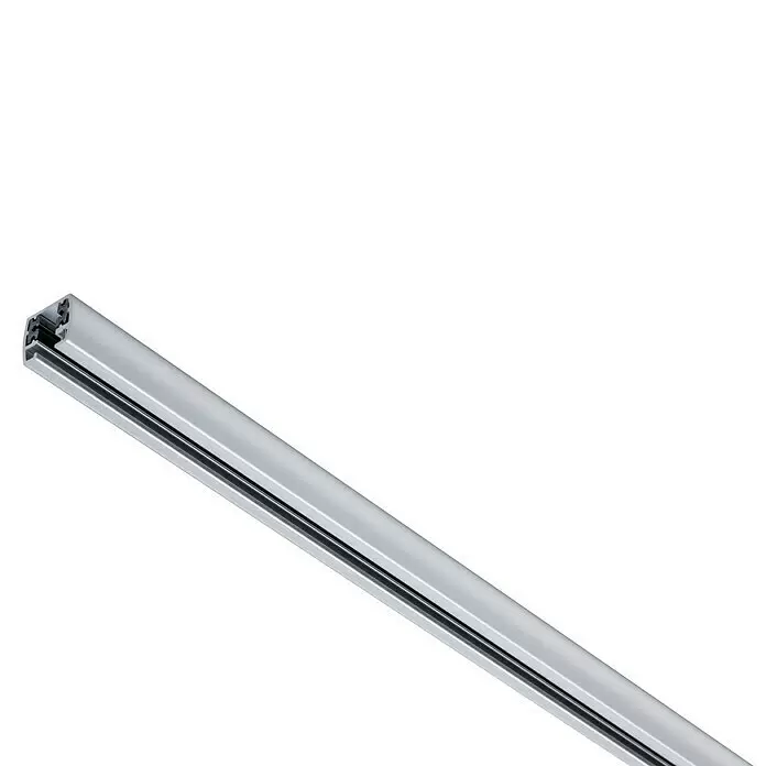Paulmann URail Schiene - 50 cm, Metall, Chrom matt - Silber-graues Aluminiumprofil mit dunkler, länglicher Montagenut.