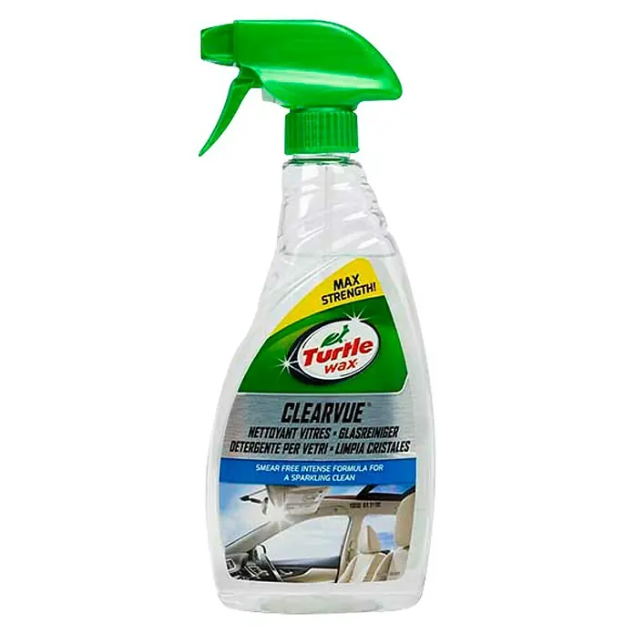 Turtle Wax Limpiacristales para coches Clearvue - 500 ml - Botella de limpiacristales Turtle Wax Clearvue para ventanas de coche limpias y sin rayas, con máxima fuerza.