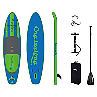 Crystalbay Paddle surf (L x An x Al: 285 x 71 x 12 cm, Carga útil: 90 kg, Hinchable, Azul/Gris/Verde)