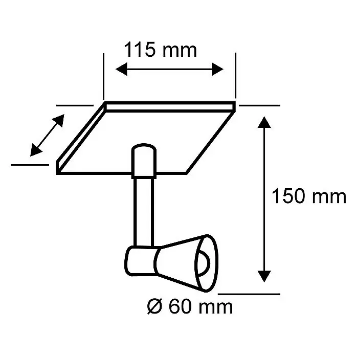 Paulmann Klemmspot Gryps - 40 W, Silber - Strahler mit Maßen: 115mm Platte, 150mm Höhe, 60mm Ø Licht.