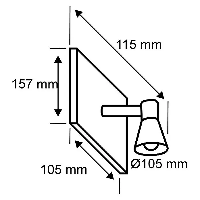 Paulmann Wandleuchte Carina - 28 W, L x B x H: 11,5 x 10,5 x 15,7 cm, Chrom, G9 - Skizze