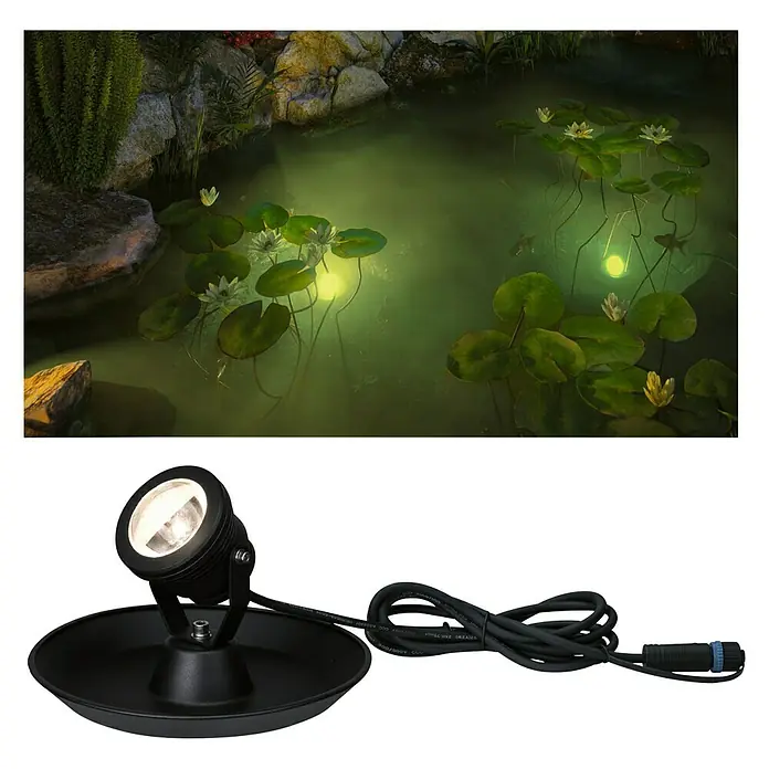 Paulmann Plug & Shine Teichbeleuchtung Underwater Spotlight - 4 W, 24 V, IP68 - Unterwasserstrahler für Teiche.