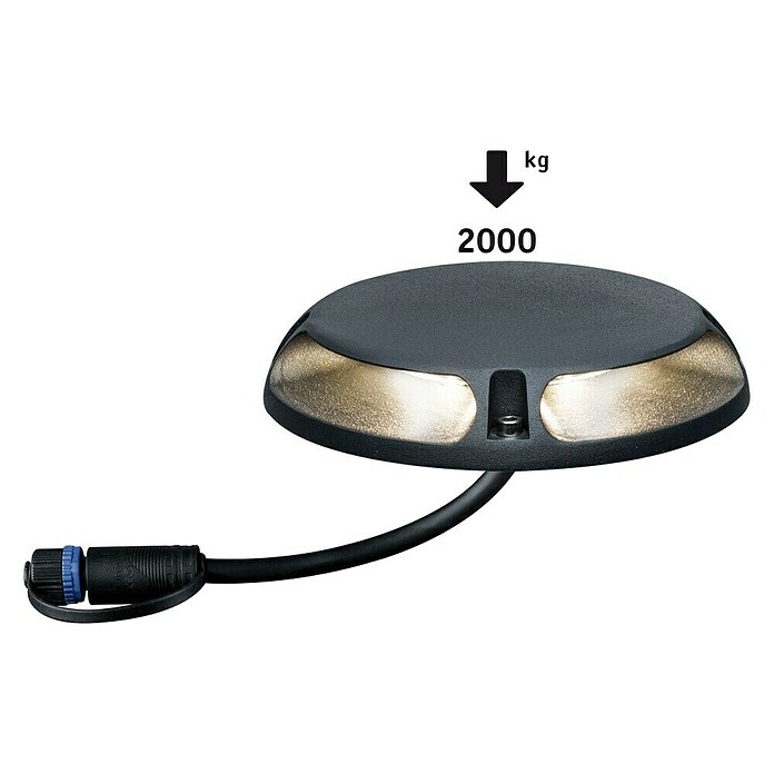Paulmann Plug & Shine LED-Außenleuchte (6 W, Warmweiß, IP67, Ø x H: 16 x 3,2 cm)