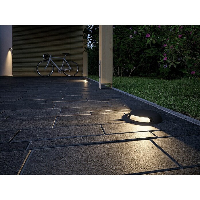 Paulmann Plug & Shine LED-Außenleuchte (6 W, Warmweiß, IP67, Ø x H: 16 x 3,2 cm)