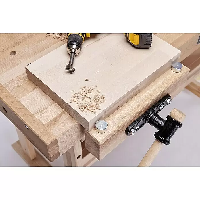Ramia Hobelbank Diamond 1500 - L x B: 150 x 76 cm, Arbeitshöhe: 85 cm, Holz - Anwendungsbeispiel