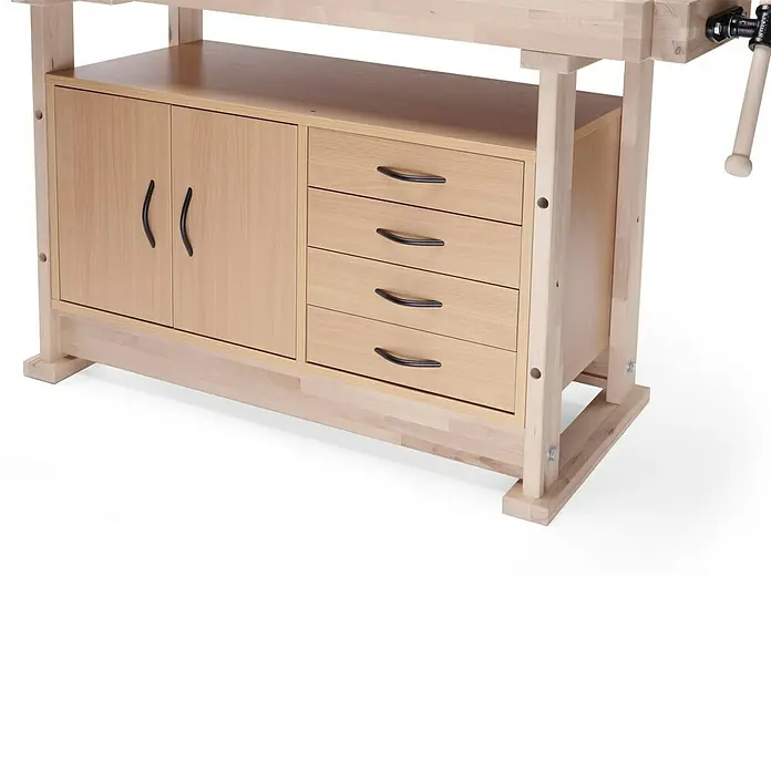 Ramia Werkbank-Unterschrank Hobby II - Anzahl Türen: 2 Stk. - Werkbank mit Schrank und Schubladen für Werkstatt oder Hobbyraum. Optimal zur Aufbewahrung von Werkzeugen und Materialien.