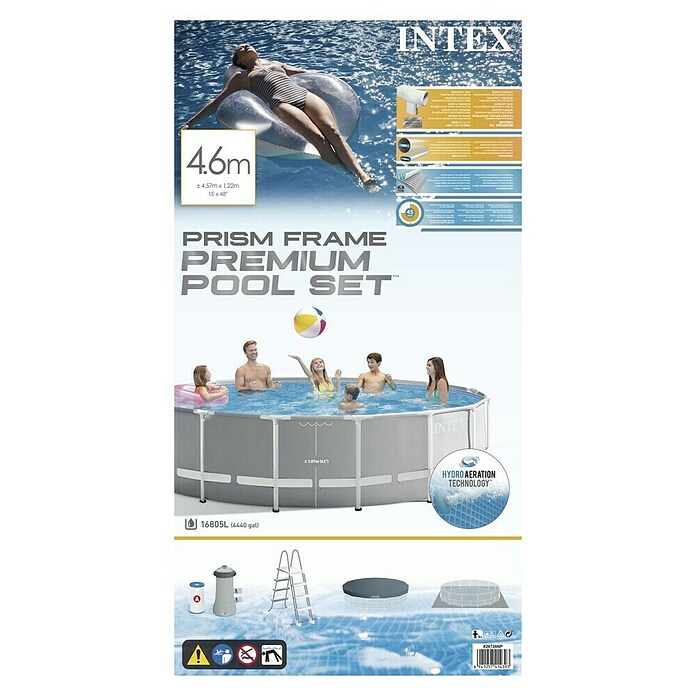 Intex Set bazen s priborom Frame Pool (Ø x V: 4,57 x 1,22 m, 16.805 l)