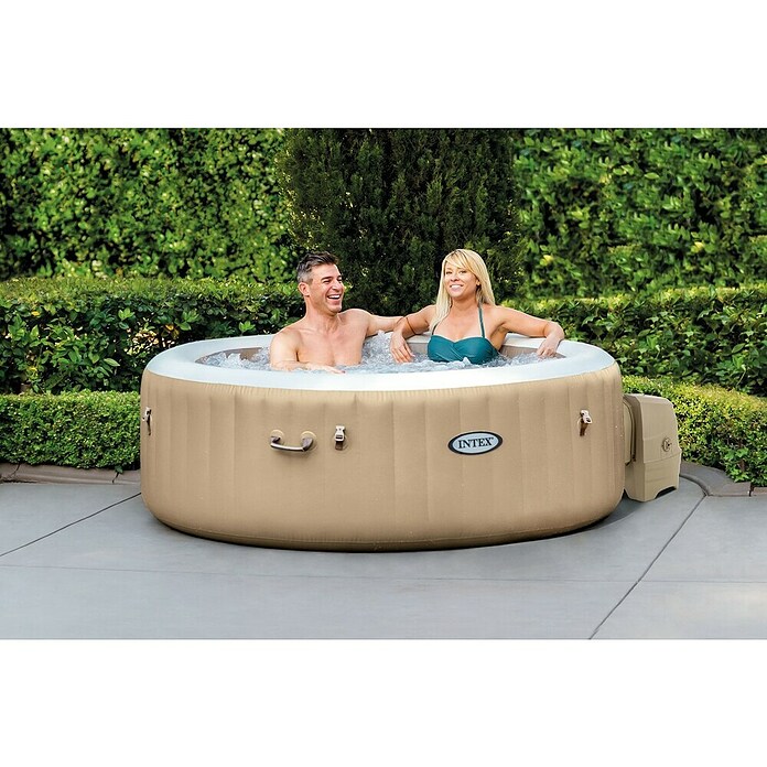Intex Pure Spa Prenosni masažni bazen Pure Spa Bubble 77 Circular  (Ø x V: 196 x 71 cm, Bež barve/bele barve, 800 l) | 8329 - Outdoor Whirlpools aufblasbar | ICIB - Whirlpools | ICI - Pools & Zubehör | IC - Freizeit im Garten | I - Stadtgarten | BAUHAUS