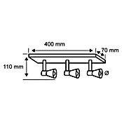 Paulmann Foco de una luz (2 x 10 W, Blanco/Cromado, L x An x Al: 7 x 40 x 11 cm, 2 luces)