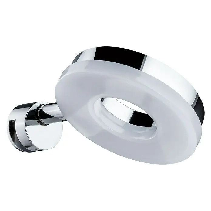 Paulmann LED-Wandstrahler Becrux - 4 W, L x B x H: 14 x 9,3 x 9,3 cm, Chrom, Warmweiß - Elegante Seifenablage mit Chromhalterung und milchglasartigem Einsatz für das Badezimmer, praktisch und stilvoll.