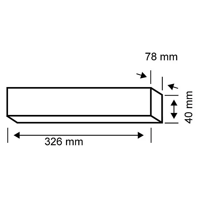Paulmann LED-Wandleuchte Arneb - L x B x H: 7,8 x 32,6 x 4 cm - Skizze