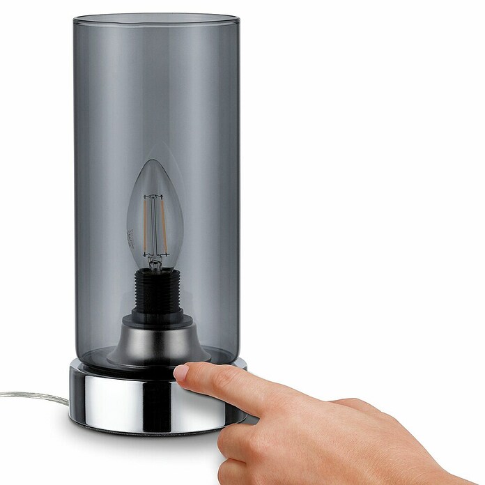 Paulmann Lámpara de sobremesa (20 W, Humo, Altura: 24,4 cm)