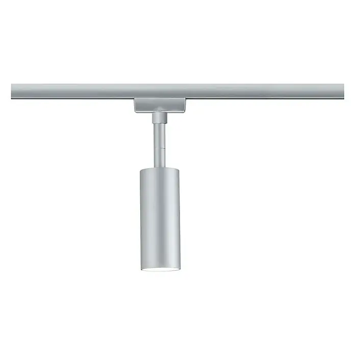 Paulmann URail LED-Spot Tubo - 5 W, L x B x H: 10,5 x 4,2 x 19,6 cm, Chrom-matt, Warmweiß - Die silberne Schienenleuchte erhellt Räume mit ihrem modernen Design und gerichteten Licht. Perfekt für Galerien oder Wohnbereiche.