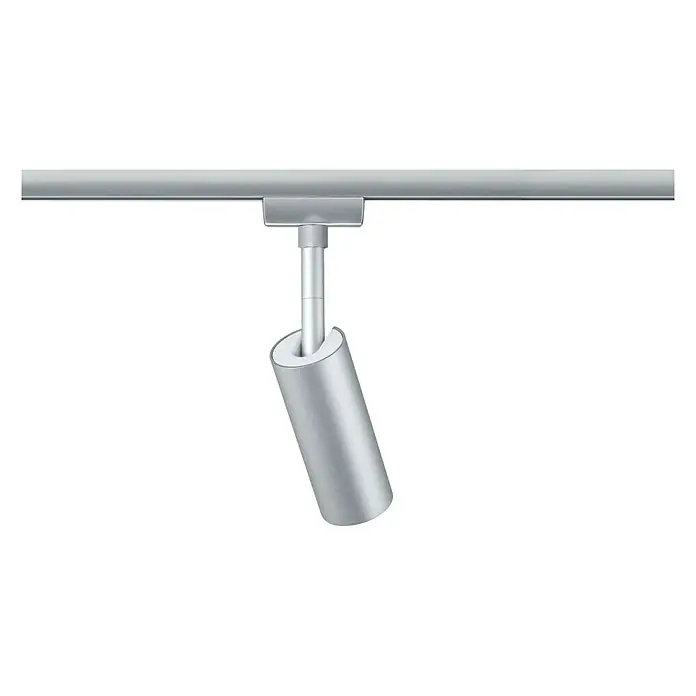 Paulmann URail LED-Spot Tubo - 5 W, L x B x H: 10,5 x 4,2 x 19,6 cm, Chrom-matt, Warmweiß - Silberne Schienenleuchte mit zylindrischem Strahler. Moderne Innenbeleuchtung für flexible Lichtgestaltung und stilvolles Ambiente.