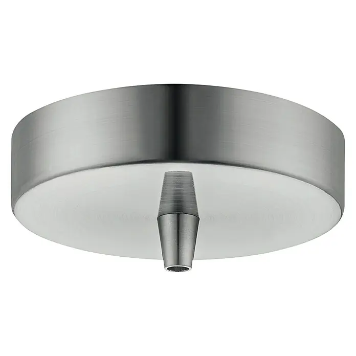 Home Sweet Home Lampenbaldachin - 1-fach, Stahl, Metall, 11 cm - Eine elegante Deckenleuchte in gebürstetem Nickeloptik mit zylindrischem Design und zentraler Befestigung für modernes Ambiente.