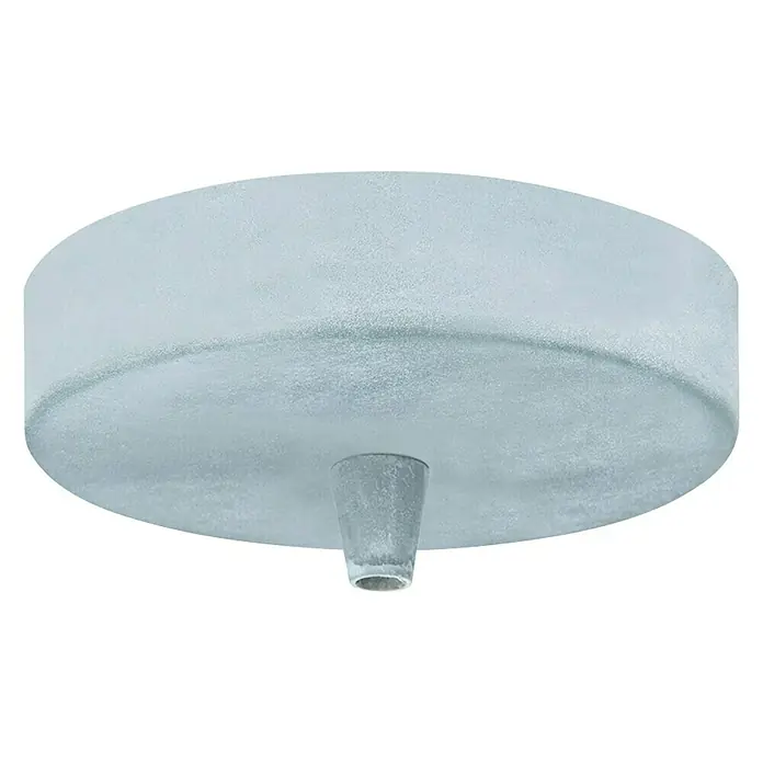 Home Sweet Home Lampenbaldachin - 1-fach, Beton, Metall, 11 cm - Nahaufnahme einer weißen Deckenleuchte mit einem zylindrischen Diffusor und einem kegelförmigen Befestigungspunkt.