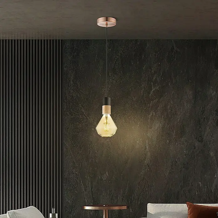 Home Sweet Home Lampenbaldachin - 1-fach, Kupfer, Metall, 11 cm - Moderne Pendelleuchte mit einer Edison-Glühbirne und Kupferdetails, die eine warme Atmosphäre in jedem Raum schafft.