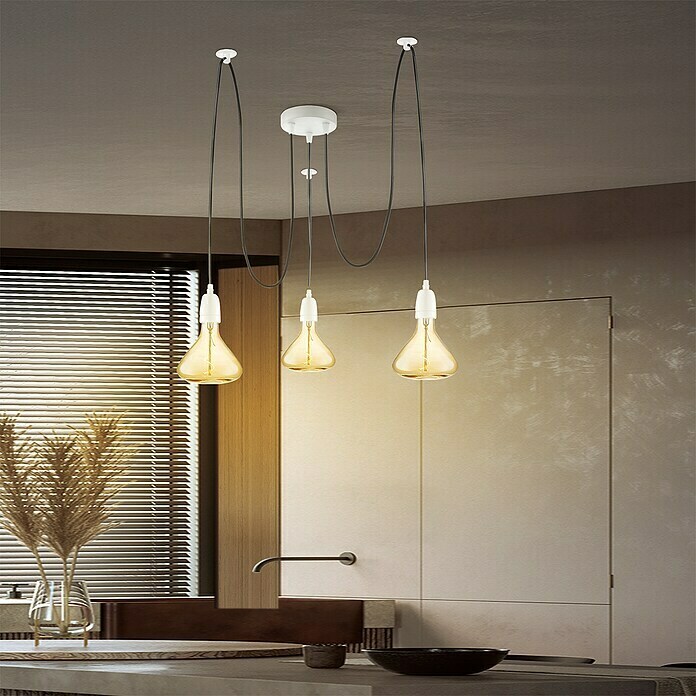 Home Sweet Home Plafondhouder voor lamp (3 standen, Wit, Metaal)