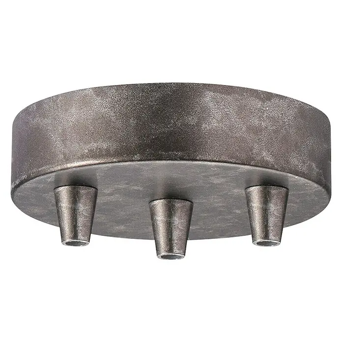 Home Sweet Home Lampenbaldachin - 3-fach, Gun Metal, Metall, 12 cm - Deckenhalterung aus Metall mit drei zylindrischen Aufhängungen für Leuchten. Robustes Design für sichere Installation.